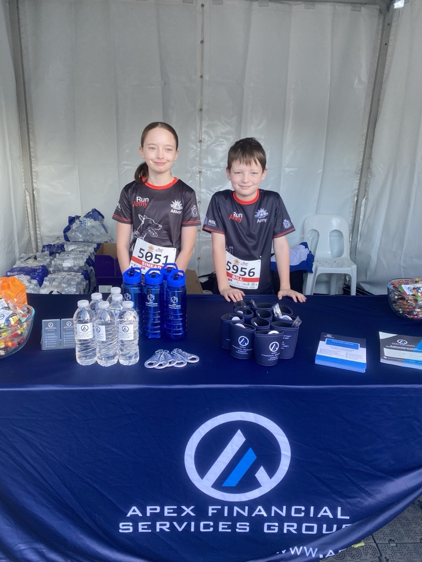 Children at an Apex Financial Advice community stall