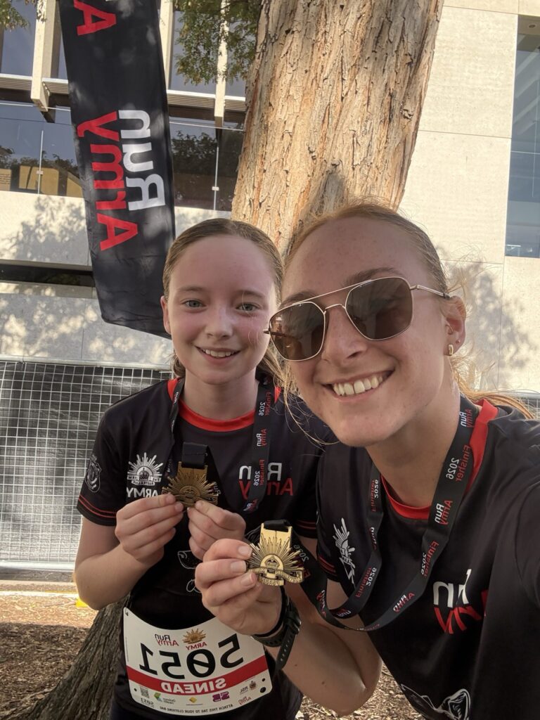 Kaitlyn & Sinead after completing RunArmy 2026