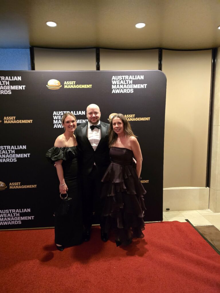 Robert, Marney & Cristina at the 2026 Australian Wealth Management Awards