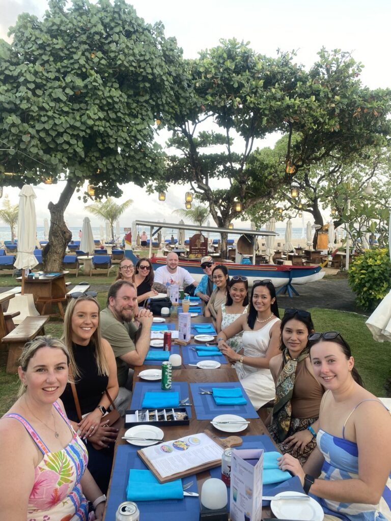 Apex Financial Advice's at a team dinner in Bali