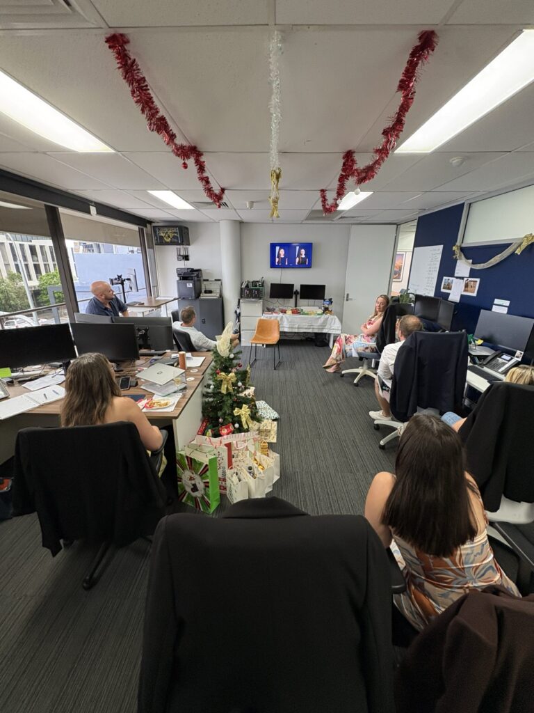 Our team watching our end of year recap video