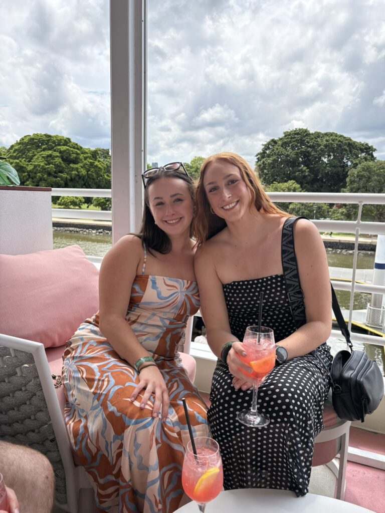 Bec & Kaitlyn enjoying the sun for our 2025 Christmas party